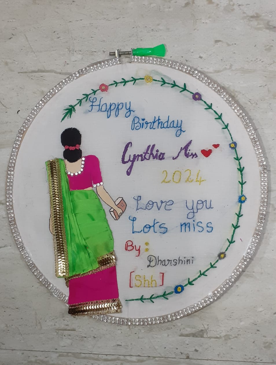 Customized Birthday Embroidery Hoop Gift